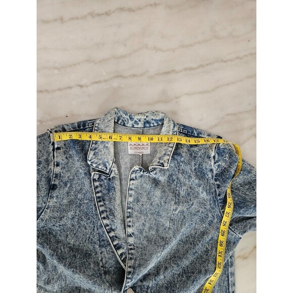 Sundance Long Denim Dress with Distressed Look and Classic Button Front - Medium - Picture 11 of 15